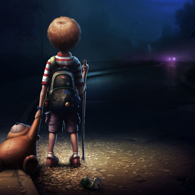 Boy backpack dark teddy bear #3 free wallpaper for tablet - medium preview image