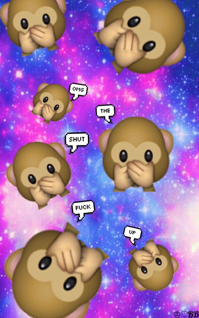 Monkey speech bubble galaxy background free wallpaper for mobile - medium preview image