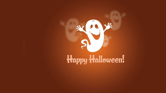 Happy halloween ghost face hands free wallpaper for desktop - medium preview image