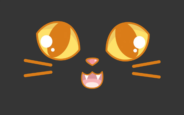 Black cat yellow eyes pink #2 free wallpaper for desktop - medium preview image