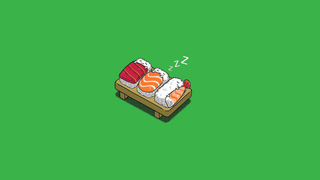 Sushi bed green background red free wallpaper for desktop - medium preview image