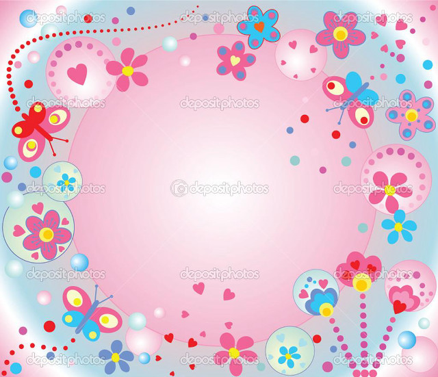 Pink background butterflies flowers stock free wallpaper for desktop - medium preview image