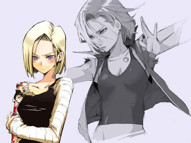 Blonde woman black top white free wallpaper for desktop - medium preview image