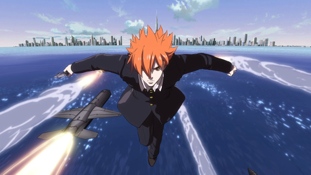 Man flying jet ski cartoon free wallpaper for desktop - medium preview image