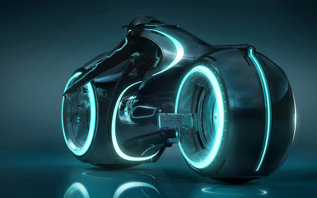 Futuristic motorcycle glowing wheel tire free wallpaper for desktop - medium preview image
