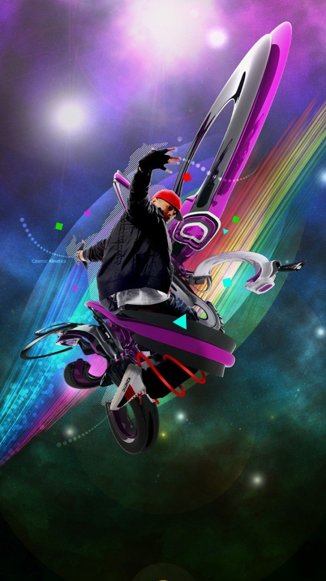 Man motorcycle air rainbow background free wallpaper for mobile - medium preview image