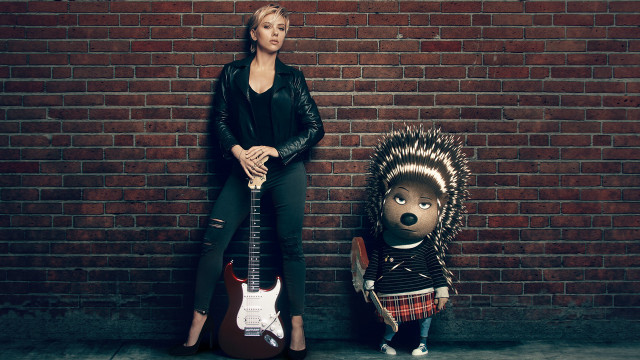 Woman hedgehog guitar standing next free wallpaper for desktop - medium preview image