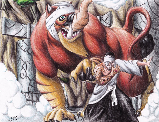 Cave tiger attack demon manga free wallpaper for desktop - medium preview image