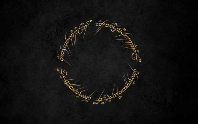 Golden ring lord words dark free wallpaper for desktop - medium preview image