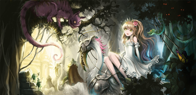Girl horse forest dragon demon free wallpaper for desktop - medium preview image