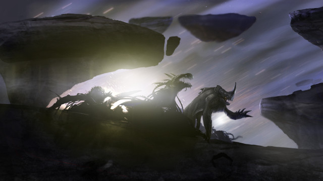 Man mountain monster cave light free wallpaper for desktop - medium preview image