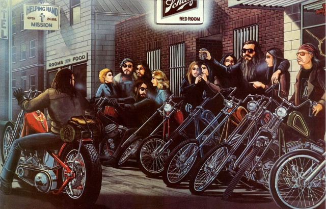 Bikers bar woman motorcycle group free wallpaper for desktop - medium preview image