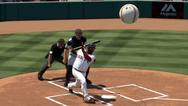 Baseball player swinging bat catcher free wallpaper for desktop - medium preview image