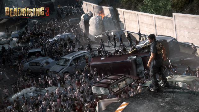 Dead rising crowd cars man free wallpaper for desktop - medium preview image