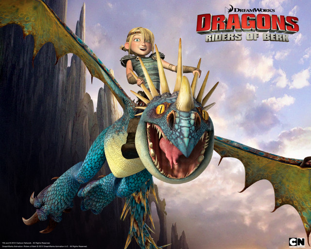 Cartoon character dragon ride boy free wallpaper for desktop - medium preview image