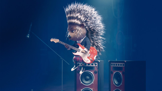Hedgehog guitar stage microphone speaker free wallpaper for desktop - medium preview image