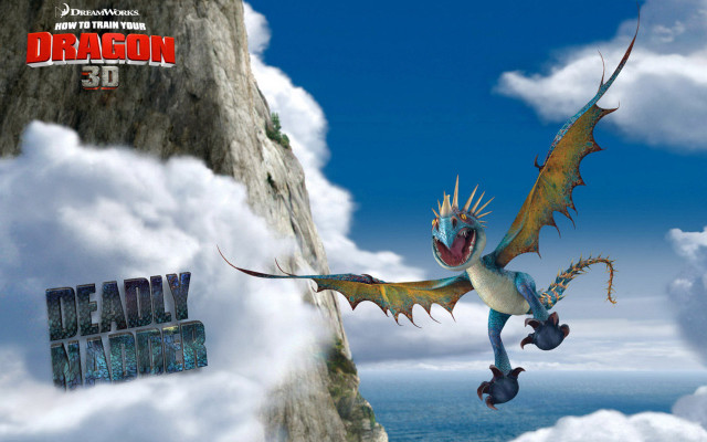 Cartoon dragon flying rocky cliff free wallpaper for desktop - medium preview image