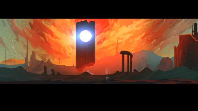 Street light desert sky mountain free wallpaper for desktop - medium preview image