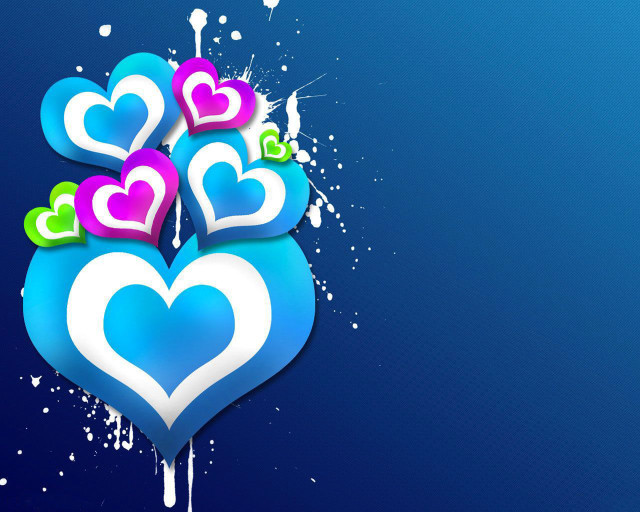 Blue background hearts spray paint free wallpaper for desktop - medium preview image