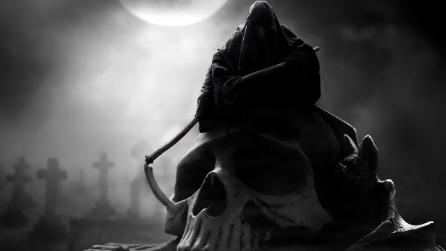 Grim person skull cemetery sculler free wallpaper for desktop - medium preview image
