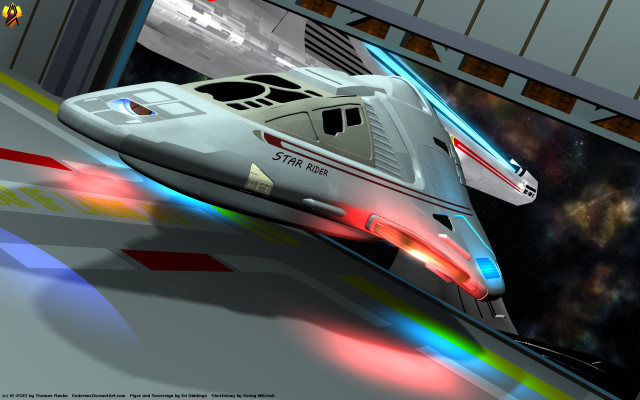 Futuristic train speeding space station free wallpaper for desktop - medium preview image