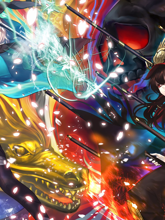 Woman sword dragon demon heroic free wallpaper for mobile - medium preview image