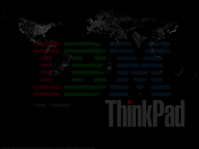 Black background world map IBM free wallpaper for desktop - medium preview image