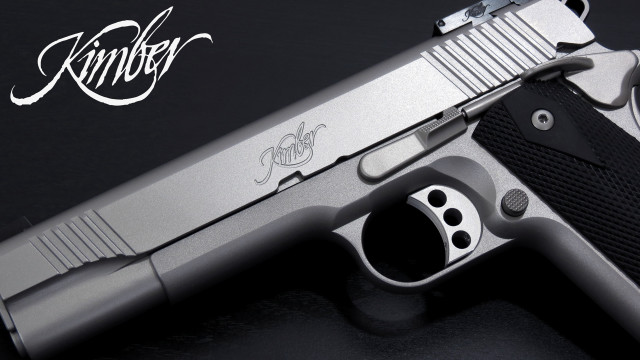 Silver gun black background white free wallpaper for desktop - medium preview image