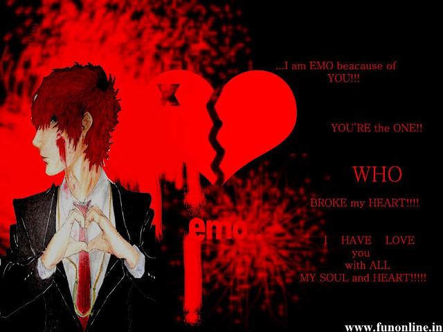 Red haired man heart blood free wallpaper for desktop - medium preview image