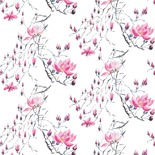 White background pink flowers leaves free wallpaper for tablet - medium preview image