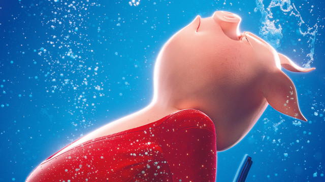 Cartoon pig pen water neck free wallpaper for desktop - medium preview image