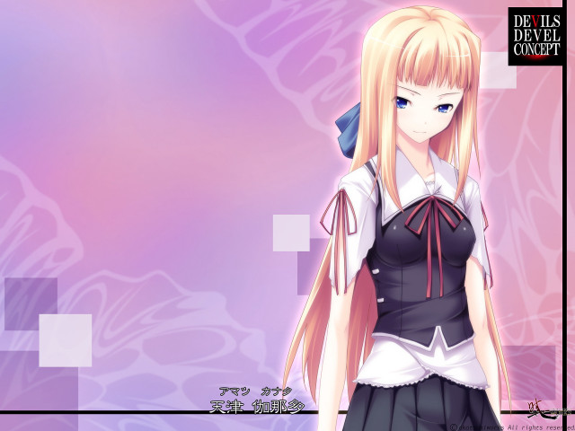 Anime girl blonde hair black #5 free wallpaper for desktop - medium preview image