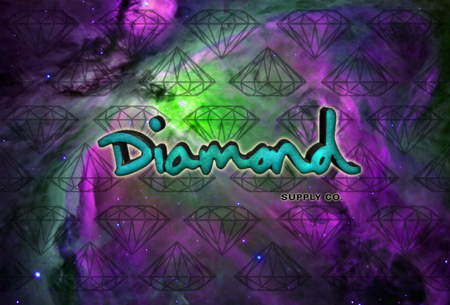 Diamond space stars purple green free wallpaper for desktop - medium preview image