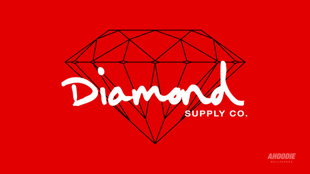 Diamond supply logo red background free wallpaper for desktop - medium preview image