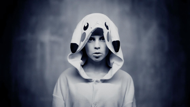 Young boy white animal hoodie free wallpaper for desktop - medium preview image