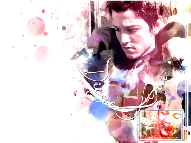 Man talking cellphone colorful background free wallpaper for desktop - medium preview image