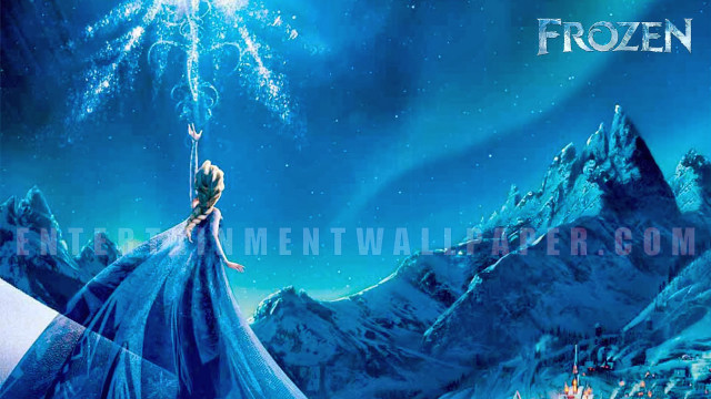 Frozen princess mountain stars fireworks free wallpaper for desktop - medium preview image