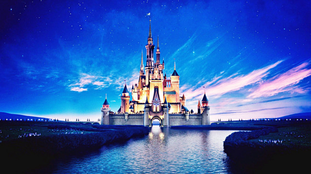 Castle lights night lake clouds free wallpaper for desktop - medium preview image