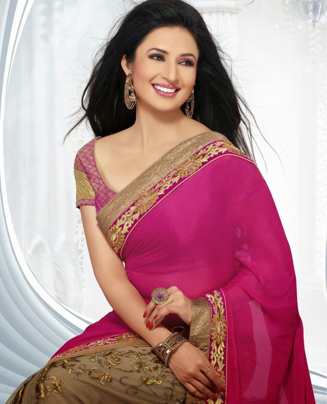 Woman pink gold sari smiling free wallpaper for mobile - medium preview image