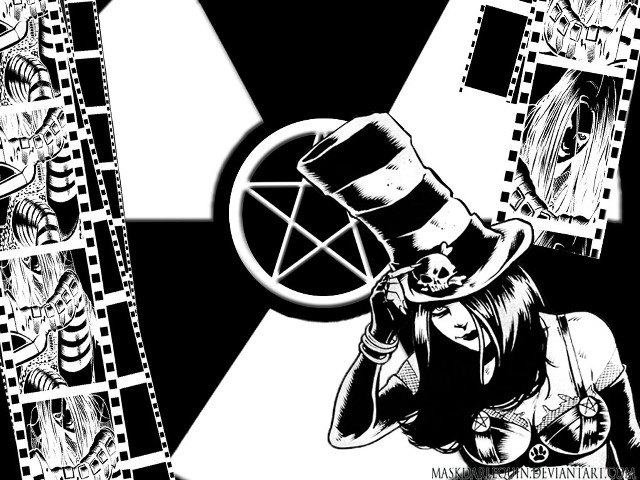 Person hat pentagram camera drawing free wallpaper for desktop - medium preview image
