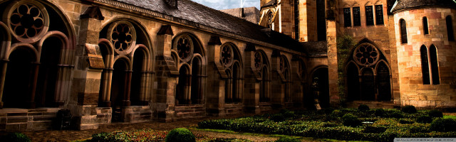 Large building clock tower garden #4 free wallpaper for desktop - medium preview image