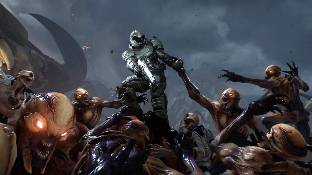 Zombies attacking man video game free wallpaper for desktop - medium preview image