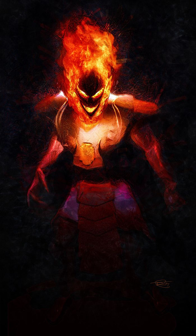 Man fire face chest arms free wallpaper for mobile - medium preview image