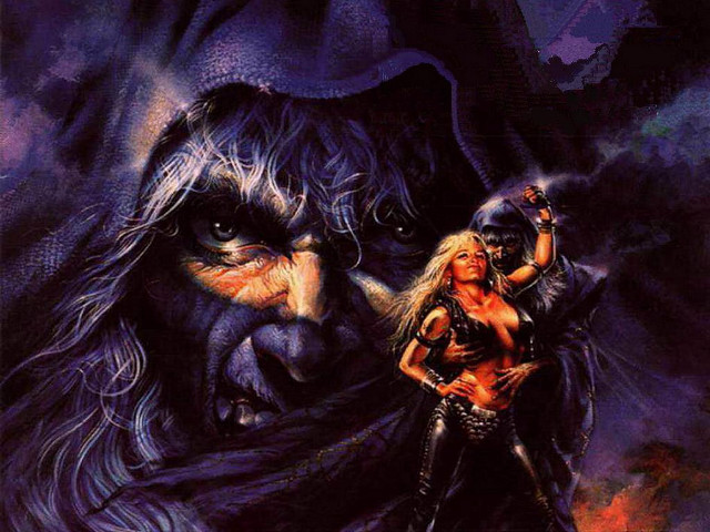 Woman knife demon demonface painting free wallpaper for desktop - medium preview image