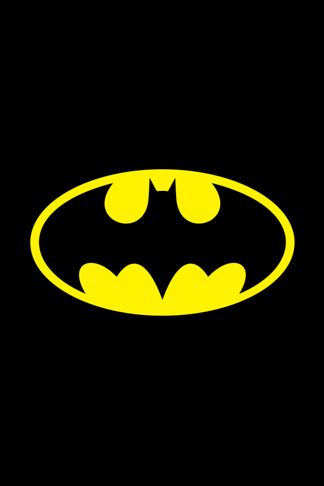 Batman symbol black background yellow #2 free wallpaper for mobile - medium preview image
