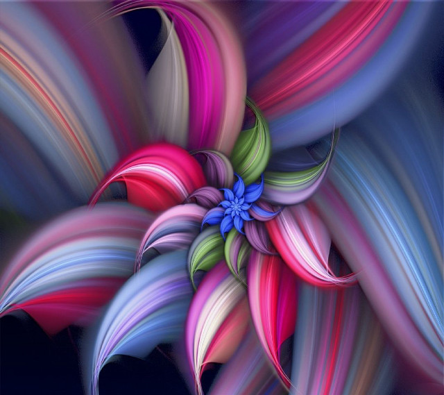 Colorful flower blue center multicolored #2 free wallpaper for tablet - medium preview image