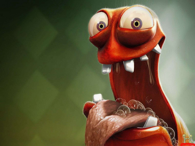 Cartoon character toothbrush mouth funny #2 free wallpaper for desktop - medium preview image