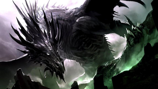 Dragon huge head wings back free wallpaper for desktop - medium preview image