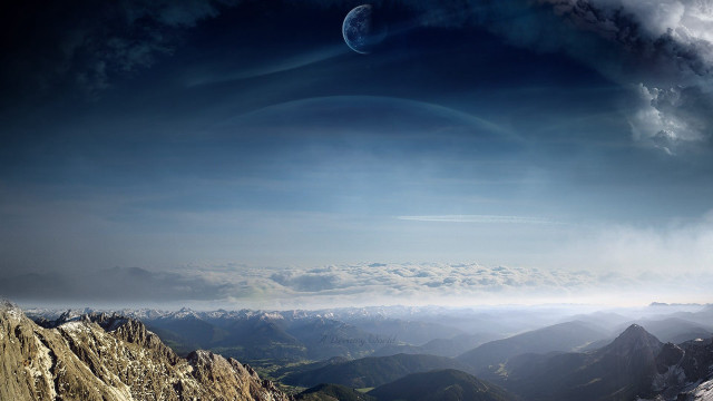 Mountain range sky object distant free wallpaper for desktop - medium preview image