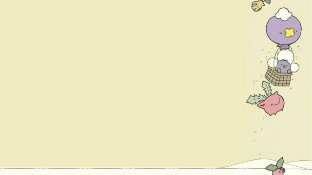 Cartoon pig flying balloon basket free wallpaper for desktop - medium preview image